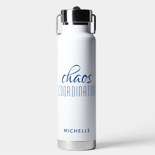 Chaos Coordinator Blue Calligraphy Script Name Trinkflasche (Vorderseite)