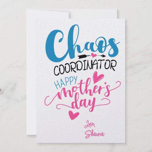 Chaos Coordinator Card - Funny Mother Day Einladun Einladung (Vorderseite)