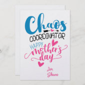 Chaos Coordinator Card - Funny Mother Day Einladun Einladung (Vorne/Hinten)