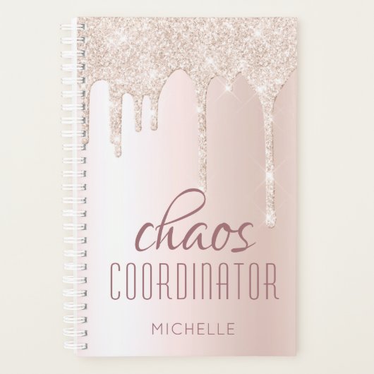 Chaos Coordinator Chic Girly Glitzer Personalisier Planer (Vorderseite)