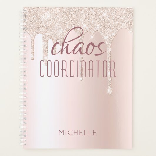 Chaos Coordinator Chic Girly Glitzer Personalisier Planer (Vorderseite)