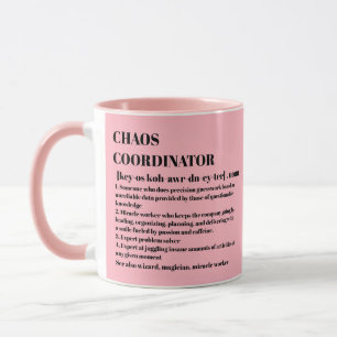 Chaos Coordinator Definition Foto Office-Mitarbeit Tasse