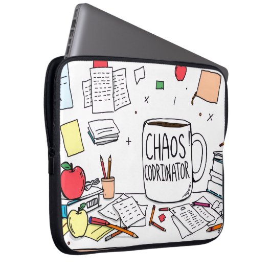 Chaos Coordinator Funny Typography Laptopschutzhülle (Vorne Rechts)