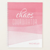 Chaos Coordinator Girly Pink Personalisierter Name Planer (Vorderseite)