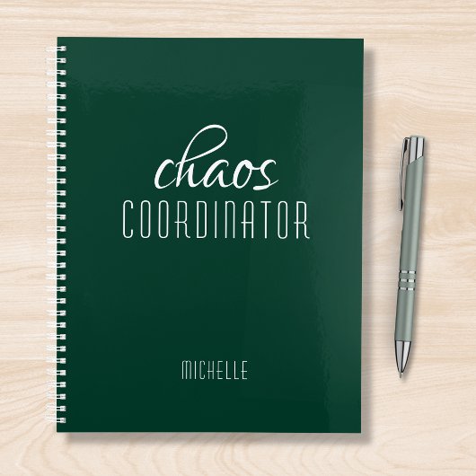 Chaos Coordinator Green Personalized Name Planer