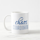 Chaos Coordinator Modernes Blue Script Kaffeetasse (Links)