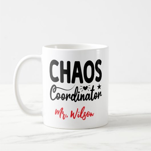 Chaos Coordinator Notebook – Funny Teacher Quote Kaffeetasse (Links)