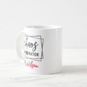 Chaos Coordinator Notebook – Funny Teacher Quote Kaffeetasse (Vorderseite Links)