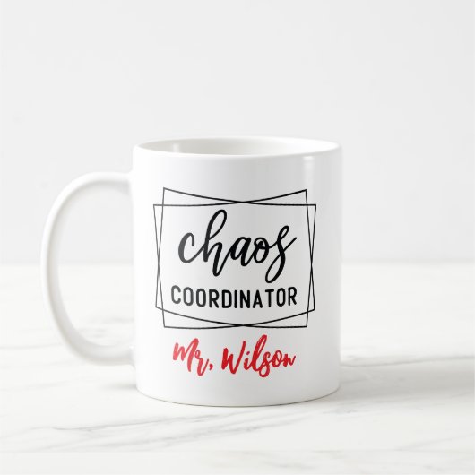 Chaos Coordinator Notebook – Funny Teacher Quote Kaffeetasse (Links)