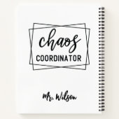 Chaos Coordinator Notebook – Funny Teacher Quote Notizblock (Rückseite)