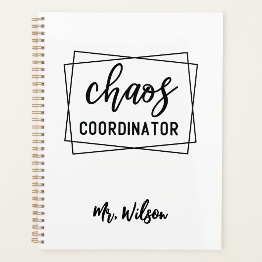Chaos Coordinator Notebook – Funny Teacher Quote Planer (Vorderseite)