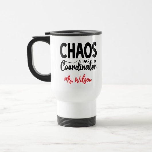 Chaos Coordinator Notebook – Funny Teacher Quote Reisebecher (Links)