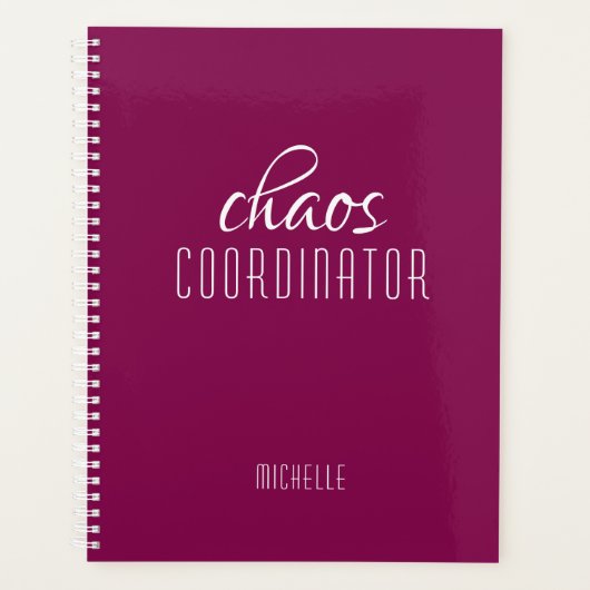 Chaos Coordinator Pink Personalized Name Planer (Vorderseite)