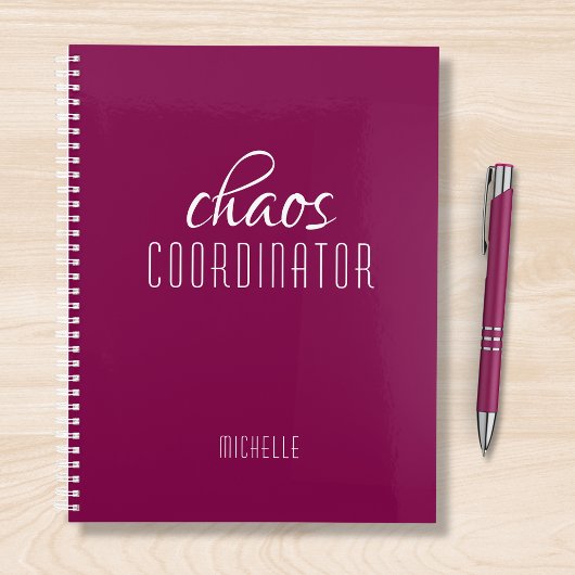 Chaos Coordinator Pink Personalized Name Planer