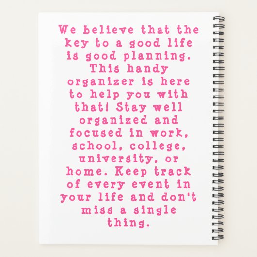 Chaos Coordinator Planner Planer (Rückseite)