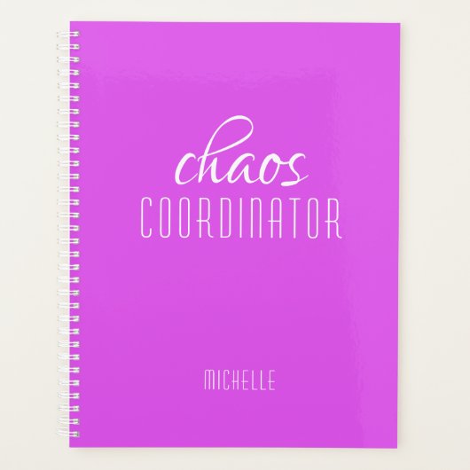 Chaos Coordinator Purple Personalized Name Planer (Vorderseite)