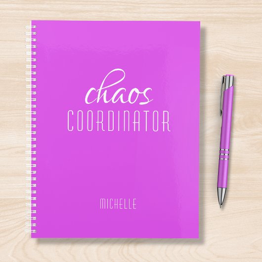 Chaos Coordinator Purple Personalized Name Planer