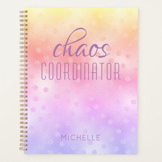 Chaos Coordinator Rainbow Glitzer Personalisiert Planer (Vorderseite)