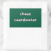 chaos coordinator rechteckiger aufkleber (Tasche)