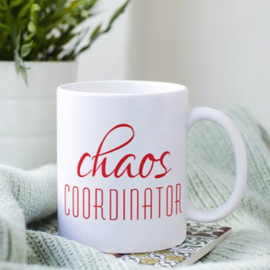 Chaos Coordinator Red Script Coffee Tasse