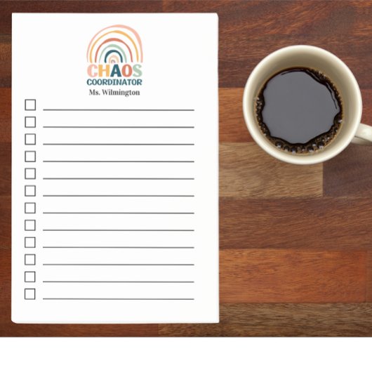 Chaos Coordinator retro boho Regenbogen personalis Post-it Klebezettel