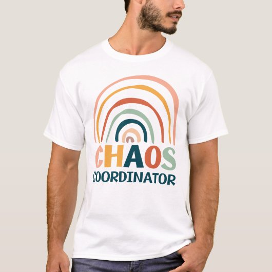Chaos Coordinator Retrofarben Boho Regenbogen T-Shirt (Vorderseite)