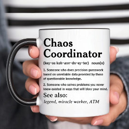 Chaos Coordinator Sarcastic Miracle Worker Funny Kaffeetasse