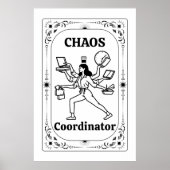 Chaos Coordinator Tarot Yoga Coworker Kaffeegenuss Poster (Vorne)
