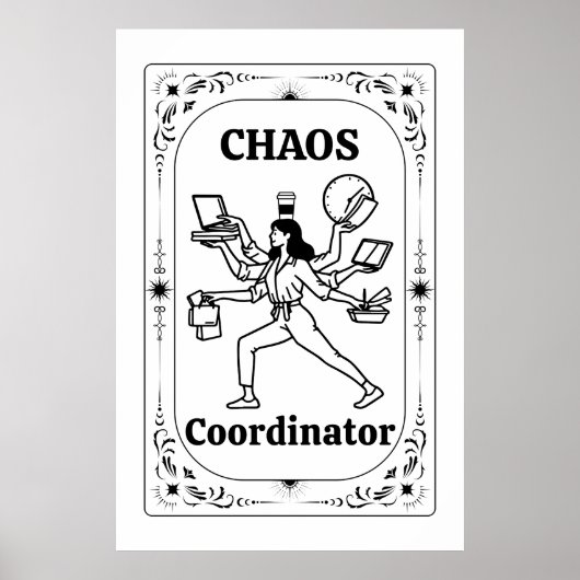 Chaos Coordinator Tarot Yoga Coworker Kaffeegenuss Poster (Vorne)