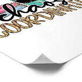 Chaos Coordinator Teacher Fun Teacher Humor Leopar Poster (Ecke)