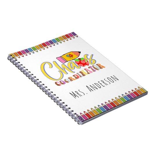 Chaos Coordinator Teacher Name Notebook Notizblock (Rechte Seite)