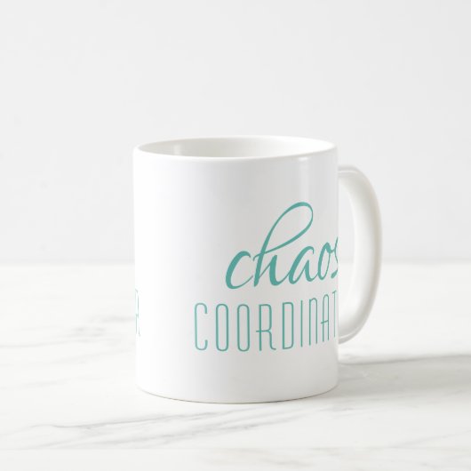 Chaos Coordinator Türkisskript Kaffeetasse (VorderseiteRechts)