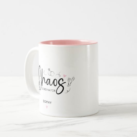 Chaos Coordinator Wedding Zweifarbige Tasse (Vorderseite Links)