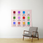 Chaos Emerald Birthstone Chart Pink Wandteppich (Beispiel (Horizontal))