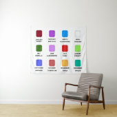 Chaos Emerald Birthstone Chart White Wandteppich (Beispiel (Horizontal))