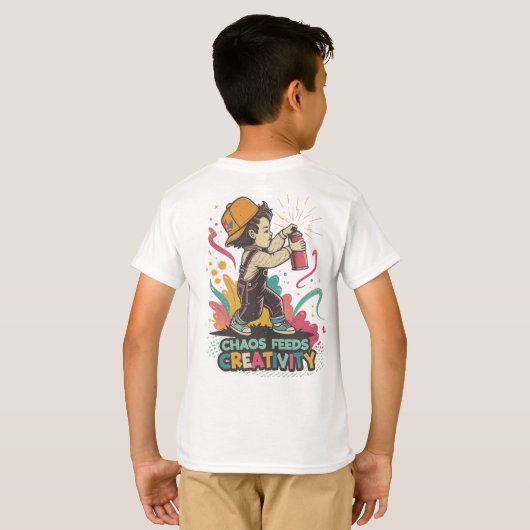 Chaos Feeds Creativity – Retro Graffiti Pop Art  T-Shirt (Schwarz voll)