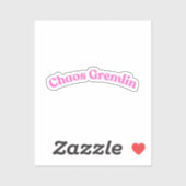 Chaos Gremlin | Funny Pink Bubble Letter Aufkleber (Blatt)