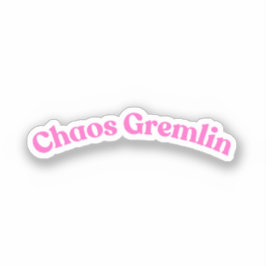 Chaos Gremlin | Funny Pink Bubble Letter Aufkleber