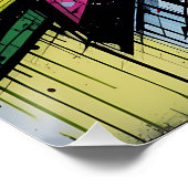 Chaos & Harmony: Abstract Graffiti Explosion Post Poster (Ecke)