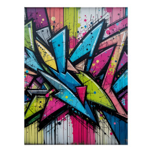 Chaos & Harmony: Abstract Graffiti Explosion Poster