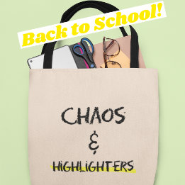 Chaos & Highlighter Lustiges Geschenk für Lehrer Tragetasche