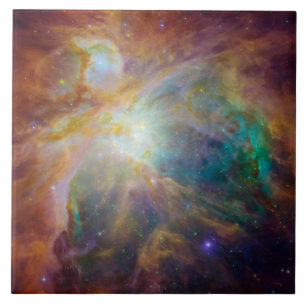 Chaos im Herzen des Orion Spitzer Hubble Composite Fliese