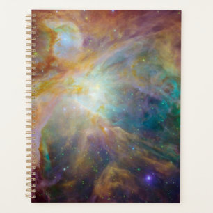 Chaos im Herzen des Orion Spitzer Hubble Composite Planer