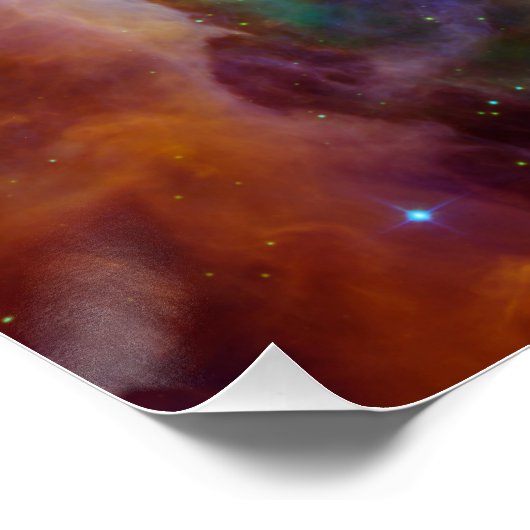 Chaos im Herzen des Orion Spitzer Hubble Composite Poster (Ecke)