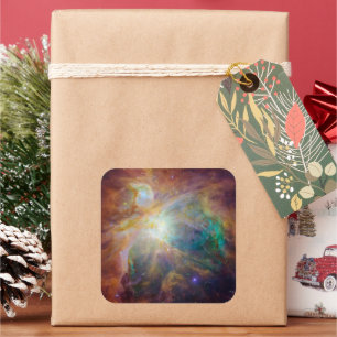 Chaos im Herzen des Orion Spitzer Hubble Composite Quadratischer Aufkleber