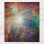 Chaos im Herzen des Orion Spitzer Hubble Composite Weinetikett (Einzelnes Label)