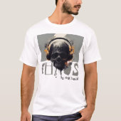 Chaos im Kopf Totenkopf mit Kopfhörer Design T-Shirt (Vorderseite)