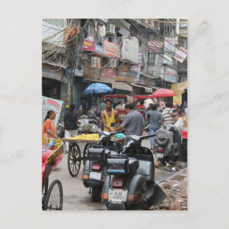 Chaos in Delhi Postkarte