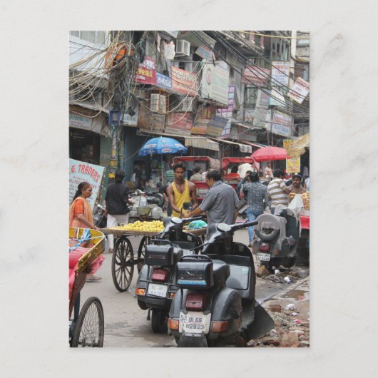 Chaos in Delhi Postkarte (Vorderseite)