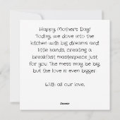 Chaos in der Küche: Muttertag Feiertagskarte (Rückseite)